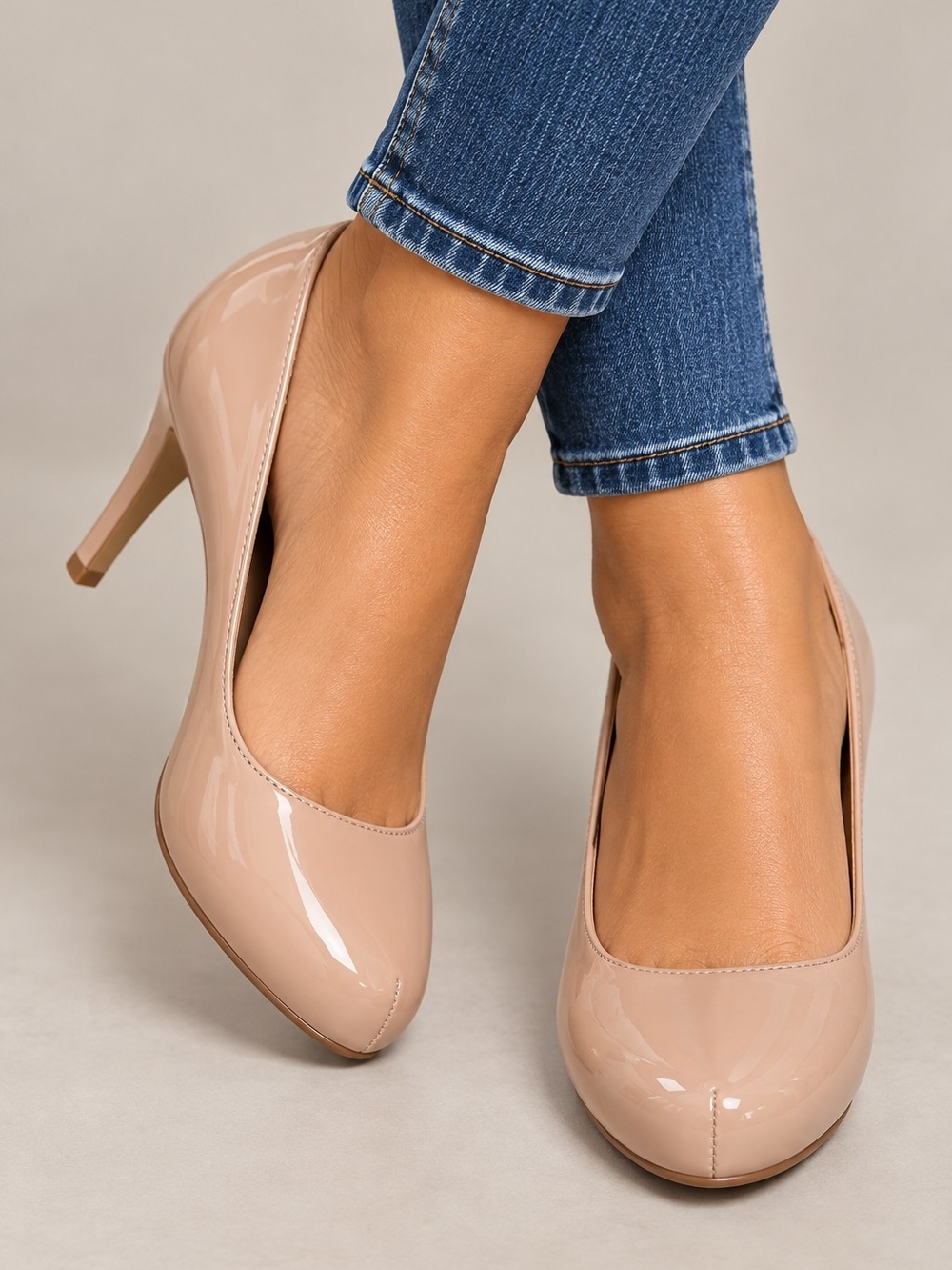 MilaLady Moli Classic Nude Patent Pump - NIB
